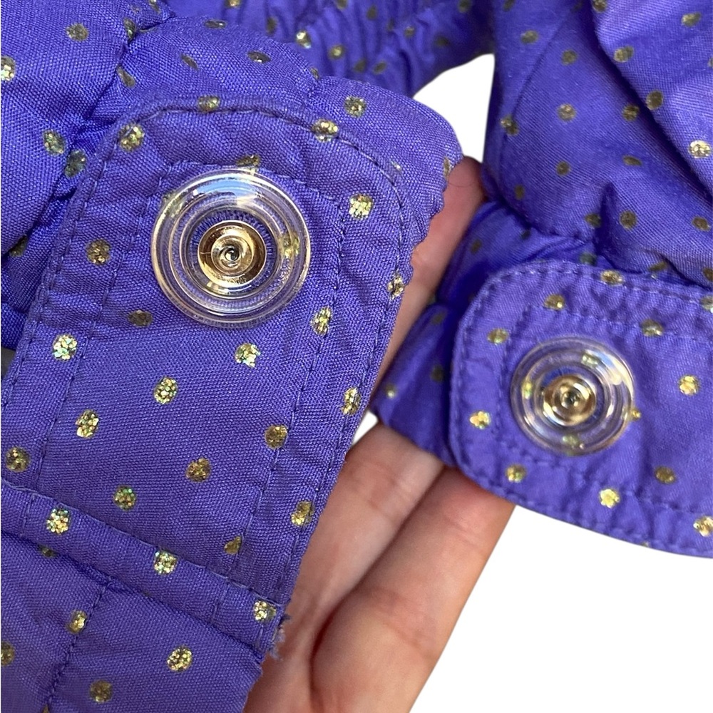 FERA Women’s Ski Coat Size 10 Purple Glitter Polka Dot Vintage 90s Snow Jacket - Picture 7 of 16